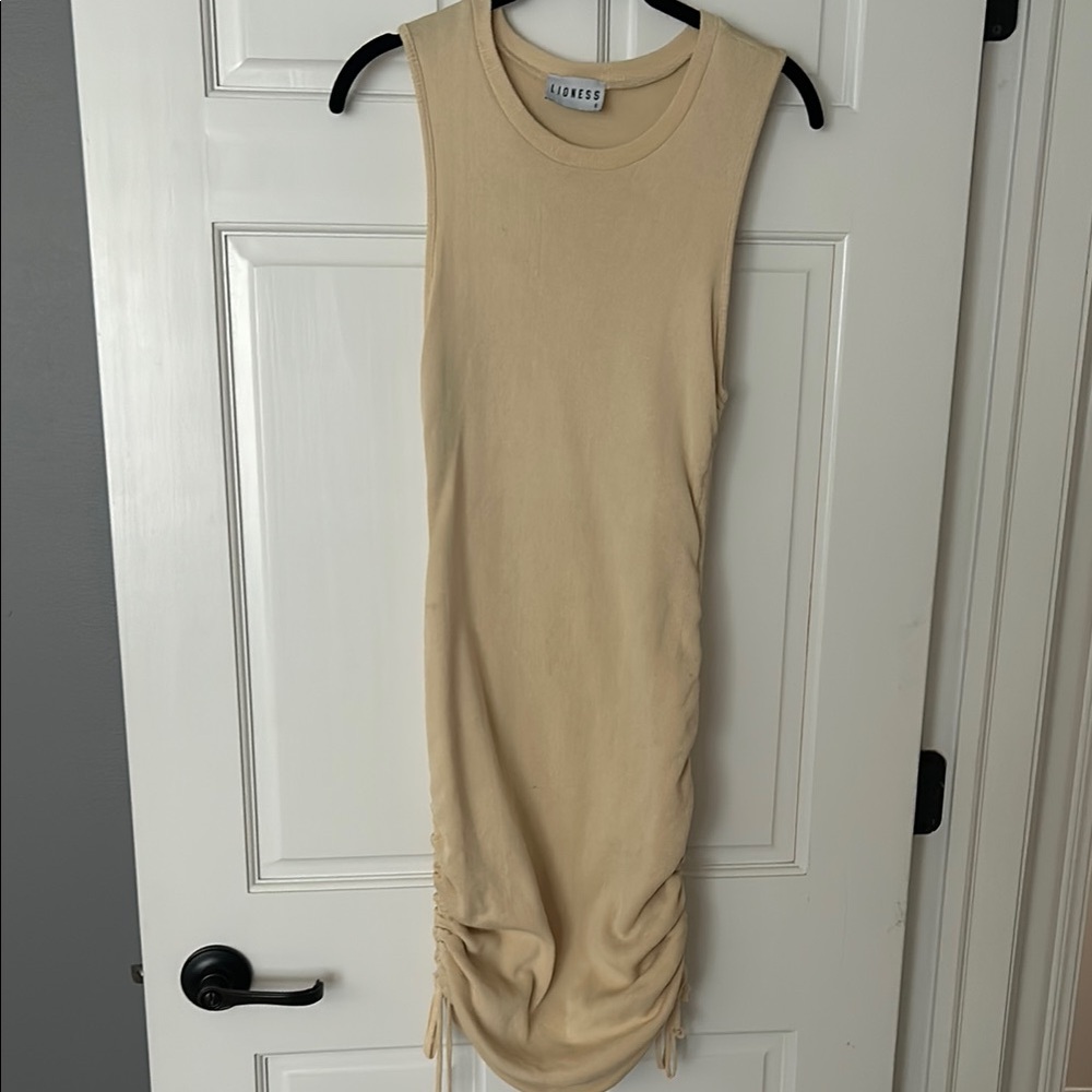 Beige Sleeveless Dress